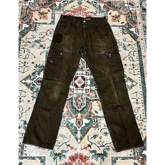 Carhartt Distressed/Grunge Brown Double Knee Mens Casual Pants Fit 33x34 🤎 - Picture 1 of 8
